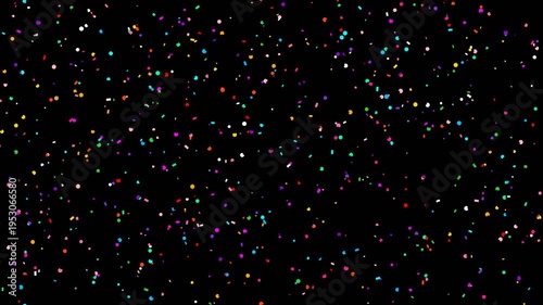 Colorful Confetti Falling on Black Background Animation