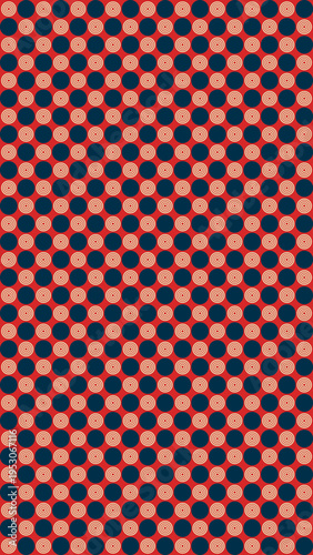 Seamless Polka Dot Pattern in Red and Dark Blue