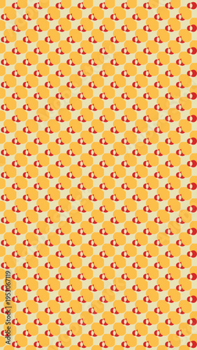 Retro Polka Dot Pattern in Orange and Beige