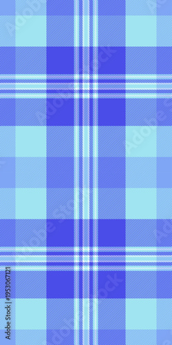 1940s textile seamless tartan, femininity check plaid vector. Selection texture background fabric pattern in blue and cyan colors.