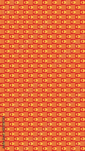 Abstract Geometric Pattern in Orange and Red