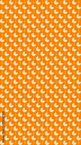 Retro Orange Crescent Moon Pattern Background