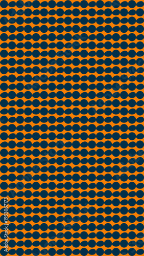 Navy Blue and Orange Dot Pattern