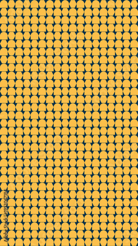 Abstract Seamless Pattern of Round Elements in Yellow and Dark Blue