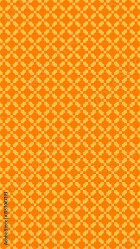 Orange Floral Check Pattern Background