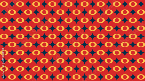 Retro Red Pattern with Geometric Shapes