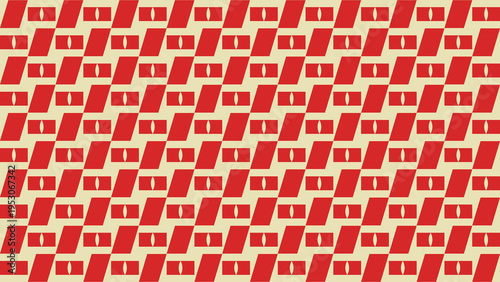 Retro Red and Beige Geometric Tile Pattern Background