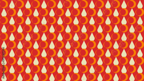 Abstract Candle Pattern on Red Background