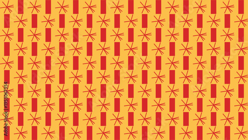 Red and Gold Abstract Retro Repeating Pattern