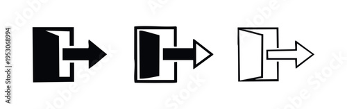 Exit Sign Door Arrow Icons
