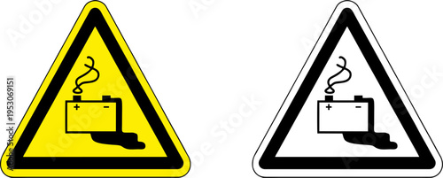 Electrical Leakage Hazard Warning Cable Shock Safety Sign Vector