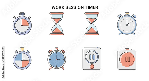 Collection of various timer icons.