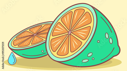 Bright orange slice vector with juicy texture and modern flat style, perfect for juice branding, vitamin C promotion, food packaging, and refreshing summer visuals.