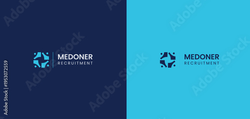 Creative  medical logo template suitable for hospitals, clinics, pharmacies, healthcare companies, wellness centers, biotechnology firms, and medical businesses. Clean minimalist vector design with