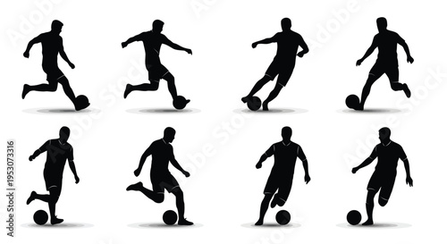 Dynamic soccer player actions captured in sequential silhouettes