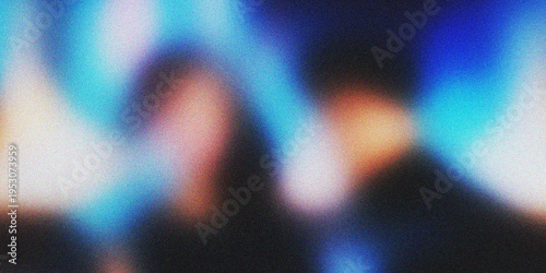 Abstract Cinematic Night Life Blur with Moody Blue Light and Grainy Silhouette Texture
