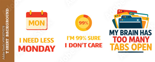 Funny and humorous graphic design with monday blues and brain overload concepts illustrated creatively
