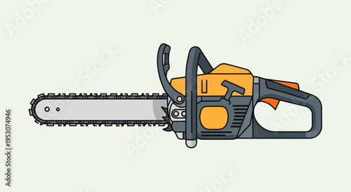 Yellow and black gas chainsaw tool.