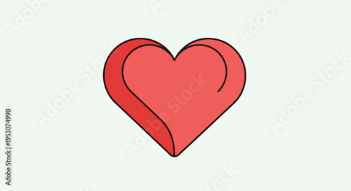 Red Heart Icon Symbol Love.