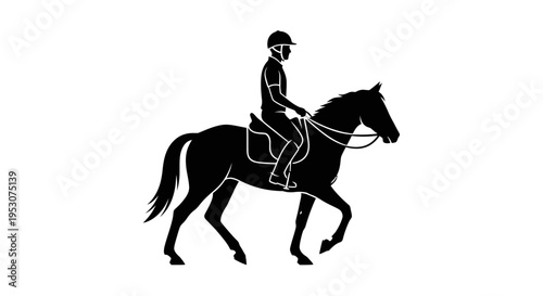 Equestrian Rider Silhouette on Horseback