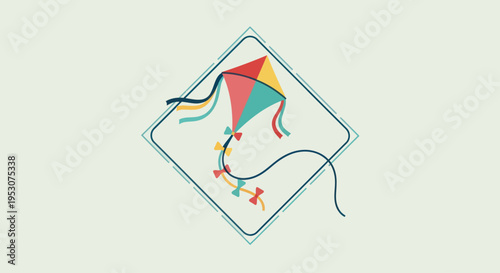 Colorful kite flying high freely.