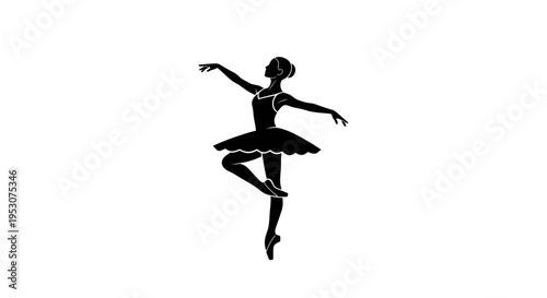 Silhouette of a graceful ballerina performing a ballet pose