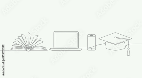 Education icons with book laptop.