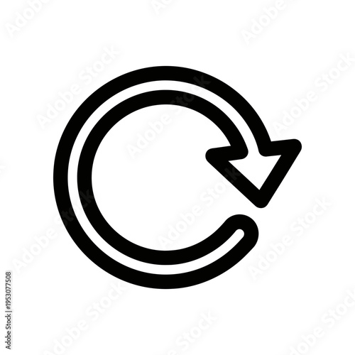 black thick line refresh icon
