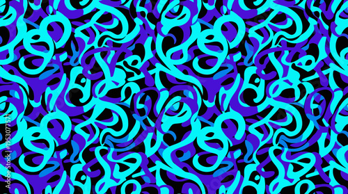 Abstract blue and cyan swirls forming a vibrant textured background with intricate patterns.