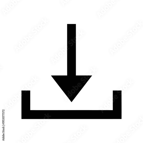 Free Download black download icon, minimalist arrow symbol - GFXLoad