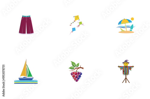 Summer with strawberries and beach soda bucket hat seashell potted plants