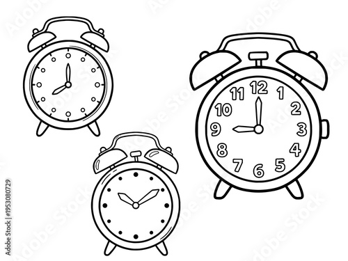 Alarm Clock Coloring Page Simple