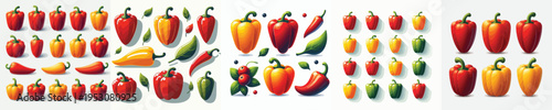 Paprika Vector Illustration Collection