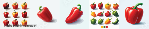 Paprika Vector Illustration Collection