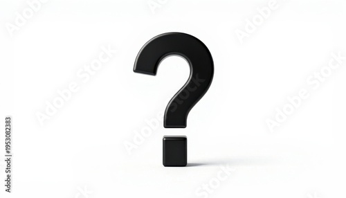 Obraz na płótnie Black question mark symbol on white background for problem solving and decision making
