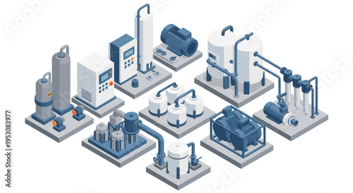 Isometric Industrial Equipment Collection.