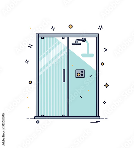 Reeded glass effect on a bathroom shower door with subtle reflections and vertical ribbed patterns, emphasizing privacy, style, and light play. Minimalist flat