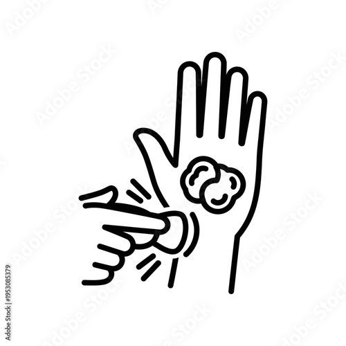 hand drawn peace sign doodle in black and white line art illustration