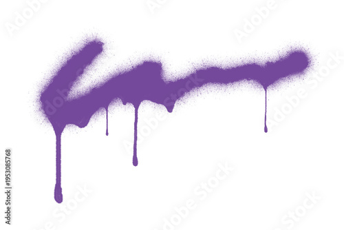 Violet purple spray-paint line, graffiti textured grunge - isolated no background