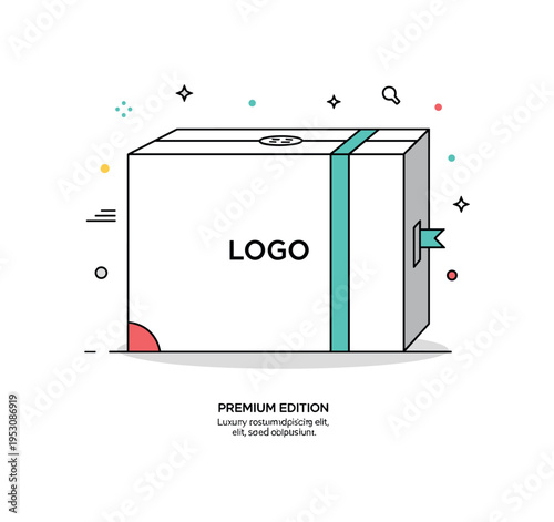 Luxury product packaging showcasing an elegant rigid box with a minimal logo mark and subtle ribbon accent, conveying premium positioning and refined
