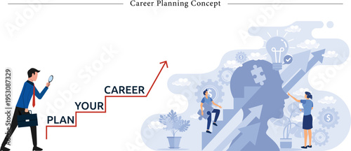 Career Planning Concept Flat Vector Professional Growth Strategic Journey Illustration