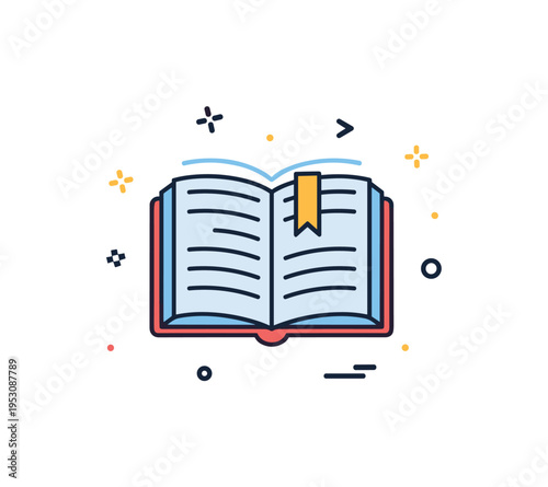 Scripture reading practice centered on an open book with gentle glow lines and a small bookmark detail, symbolizing dedication and attentive study. A simple