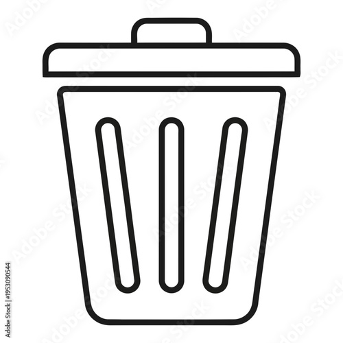 minimalist trash can icon, delete symbol, recycling bin
