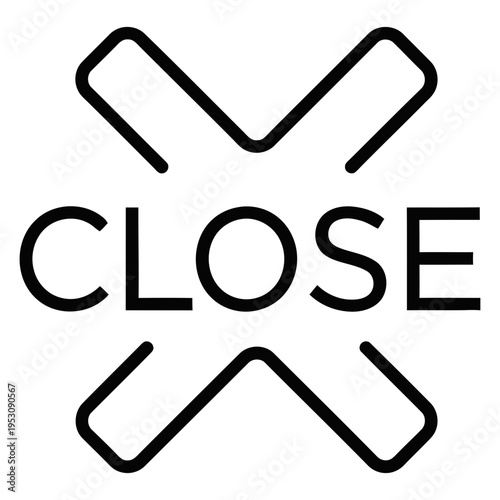 minimalist close icon vector for business and user interface design