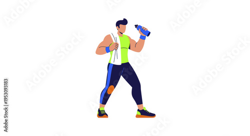 Man in boxing gloves ready to fight in a gym.