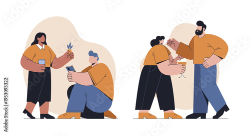 People engaging in sustainable practices and community gardening.