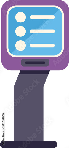 Digital kiosk providing interactive information and self service options on a screen