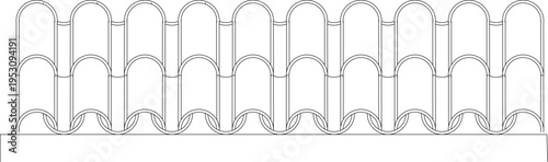 Technical architectural elevation drawing showing decorative frieze or molding with repeating arched patterns and ornamental scrollwork motifs.