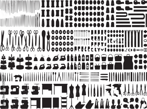 Sewing Supply and Crafting Accessory Silhouettes