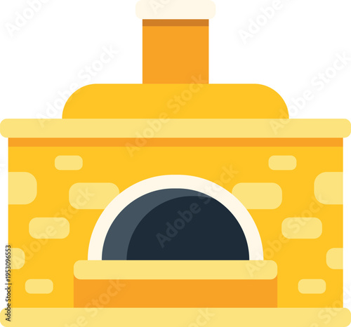 Traditional brick oven with a chimney for baking food